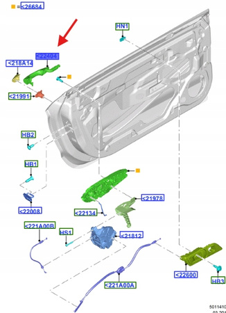 KLAMKA DRZWI PRAWY FORD MUSTANG 2015- OE 2182168 _ JR3B-6322404-AAPRAA