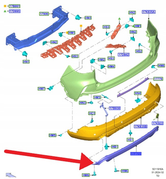 DYFUZOR ZDERZAKA TYŁ FORD KUGA ESCAPE 2020- 2722407 _ PV4B-17F765-AA5BQH