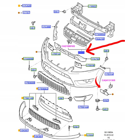 GRILL ATRAPA PRZÓD FORD MONDEO Mk4 2008-2010 _1540837_7S71-8200-FB