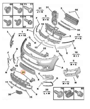 STREFA ZGNIOTU ABSORBER KPL L/P OE 1609579280