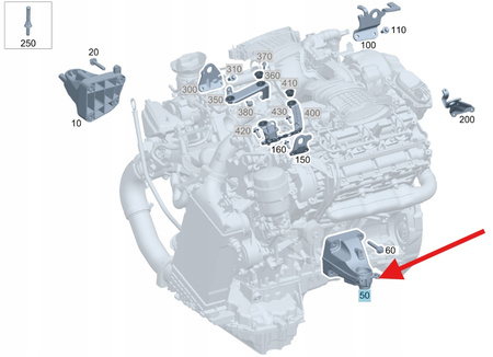 LEWA ŁAPA WSPORNIK SILNIKA DIESEL M642 MERCEDES OE A6422235404