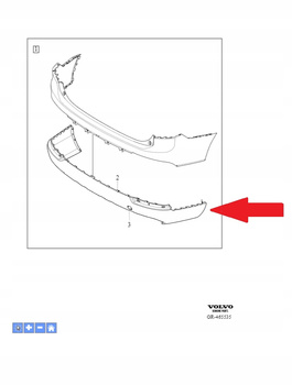 Spojler zderzaka tylnego Volvo XC90 (20-) 40003360