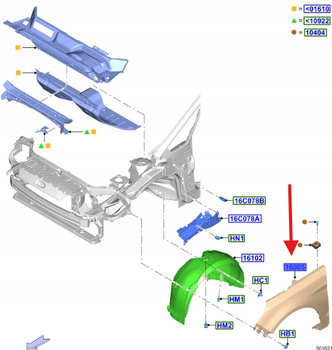 BŁOTNIK PRZÓD PRAWA STRONA FORD S-MAX MK2 2015- 2206238 _ EM2B-R16005-AE