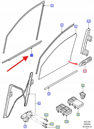 USZCZELKA DRZWI PRAWA FORD MONDEO MK3 2000-2007 1349996 _ 1S71-F20562-AL