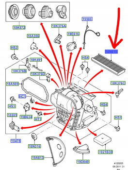 FILTR KABINOWY Z WĘGLEM FORD FIESTA FUSION 2001- _ 1713178 _ 2S6J-19G244-AAHF