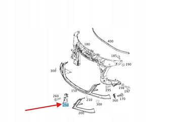 UCHWYT ŚLIZG ZDERZAKA PASA PRZÓD MERCEDES SPRINTER W906 OE A9068890131