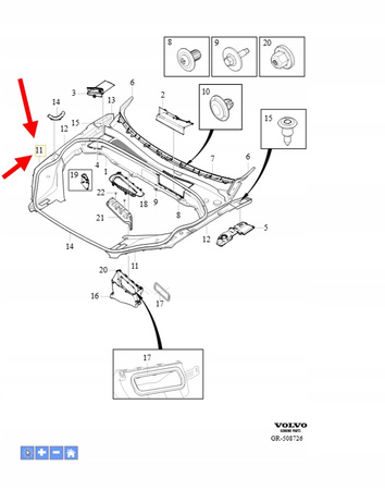 OSŁONA PASA PRZEDNIEGO PRAWA VOLVO XC90 2016- OEM/OE 31442734