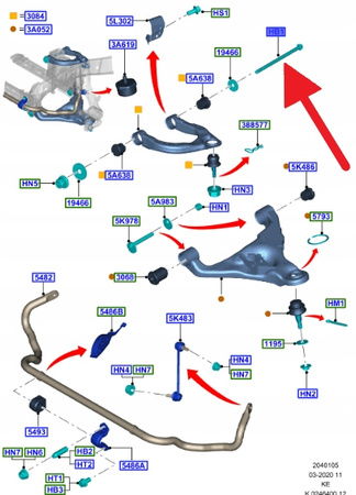 ŚRUBA M14 FORD RANGER 2015- OE 1886184 _ W716826-S439