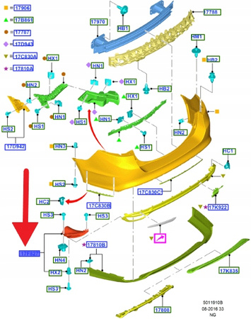 KOŃCÓWKA TŁUMIKA WYDECHU PRAWA FORD MONDEO 2014- 2363655 _ DS73-17G770-BB