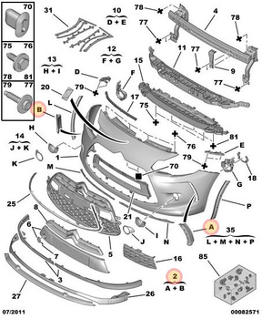 MOCOWANIE LED KOMPLET LEWA PRAWAZDERZAK PRZÓD CITROEN DS3 OE 7429J9