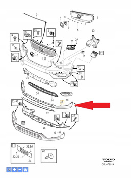 Spoiler zderzaka przód Volvo XC40 OE 31449340