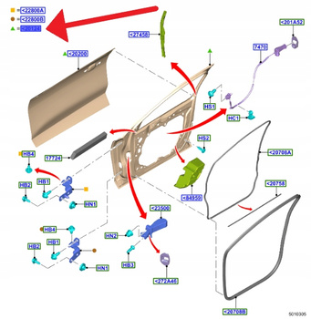 DRZWI LEWY PRZÓD FORD FOCUS 2018- OE 2577507 _ PJX7B-A20125-AG