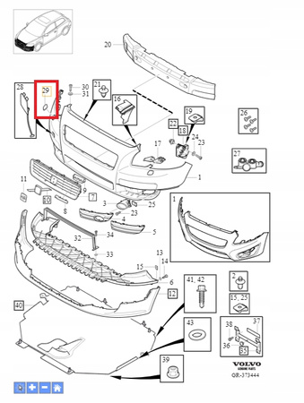 VOLVO C30 prawa zaslepka spryskiwacza lampy OE 39876479