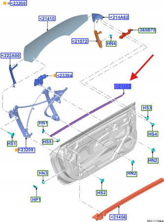 LISTWA PRZYSZYBOWA PRAWA DRZWI FORD MUSTANG 2015- 2521387 _ FR3B-6321452-BG
