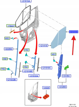 SZYBA PRAWA PASAŻERA FORD OE TRANSIT 2014- 2771787 _ KK31-V21410-AD