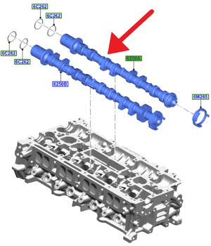 WAŁEK ROZRZĄDU WYDECH 2.0 2.3 EB FOCUS EDGE KUGA 2245394 _ K2GE-6A268-AA