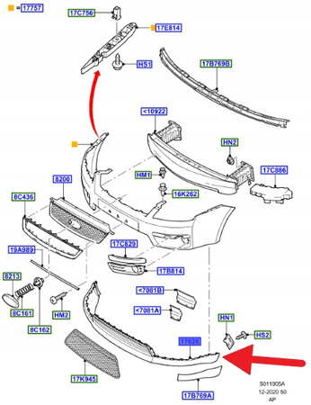 SPOILER ZDERZAKA PRZÓD FORD FOCUS 2004- 2008 OE 1343862 _ 4M51-17C749-AF