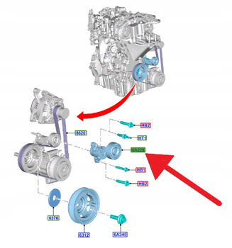 NAPINACZ PASKA 1.0 EB FORD PUMA FIESTA FOCUS 2018- 2430553 _ JX6G-6A228-AB