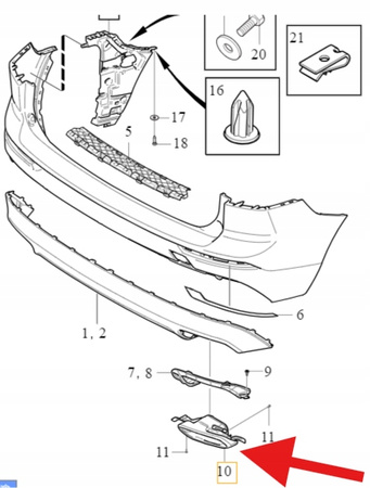 LEWA KOŃCÓWKA RURY WYDECHU VOLVO XC60 2018- OE 31425211