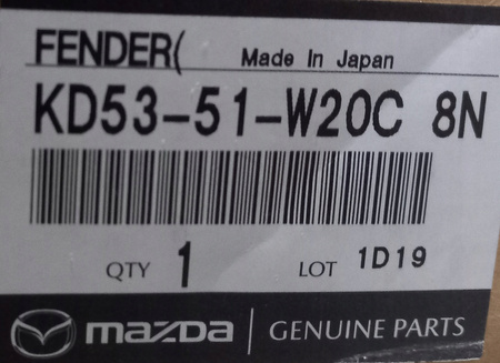 Nakładka prawa górna błotnik - Mazda CX-5 KE_KD5351W20C8N