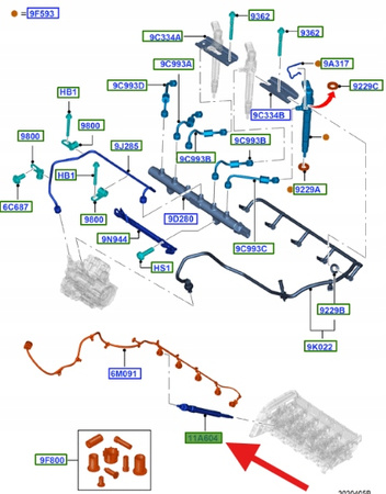 ŚWIECA ŻAROWA 2.2 3.2 TDCi RANGER TRANSIT 2011- OE 1717631 _ BK3Q-6M090-AB