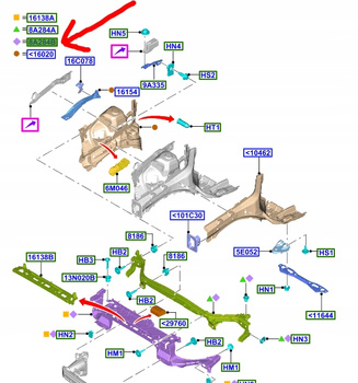 WZMOCNIENIE CZOŁOWE PAS PRZEDNI MONDEO MK5 2018- 2452954 _ HS71-8B041-DH