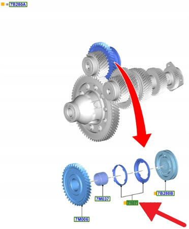 PIERŚCIEŃ SYNCHRONIZATOR SKRZYNI MANUAL B6 FORD OE 2567236 _ JX6R-7A789-BHA