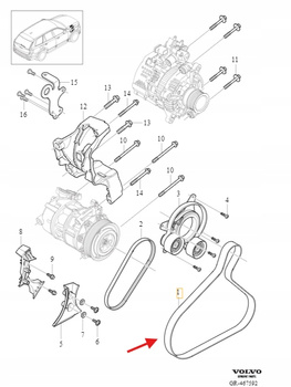 PASEK KLINOWY WIELOROWKOWY 2.0 D4 B4 VOLVO S90 V90 17- XC90 OE 32325010