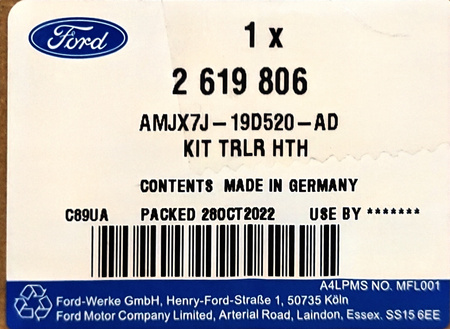 ZESTAW HAKA HOLOWNICZEGO FORD FOCUS Mk4 5-D SEDAN _ 2619806 _ AMJX7J-19D520-AD