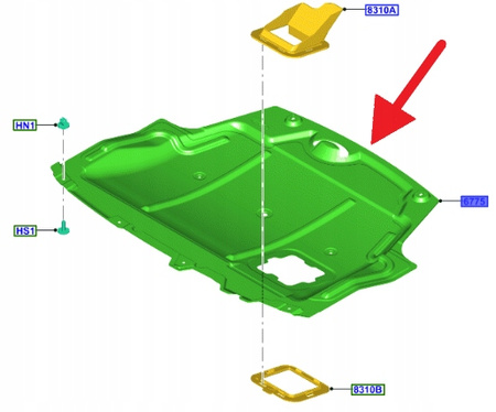 OSŁONA DOLNA SILNIKA 1.0 EB 1.1 PUMA FIESTA 2017- 2795447 _ L1BB-6B629-AB