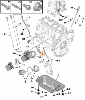USZCZELKA OBUDOWY FILTRA OLEJU CITROEN C1 C2 C3 C4 C5 DS3 DS4 DS5 OE 1103S0