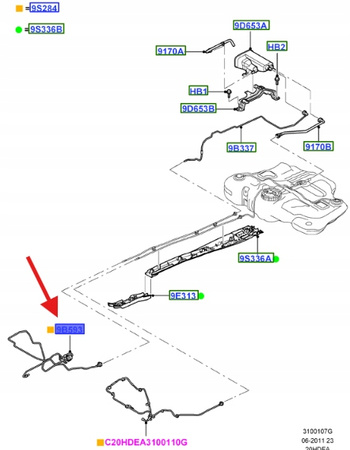 PRZEWÓD PALIWOWY 2.0L DURATEC MONDEO S-MAX GALAXY 1541835 _ 6G91-9E963-BF