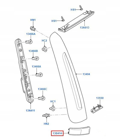 ODBLASK PRAWY TYŁ FORD FOCUS Mk2 C-MAX 2003-10 1222990 _ 3M51-13B414-AB