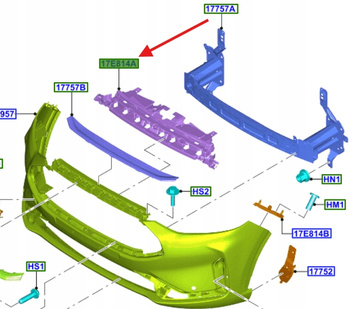 WZMOCNIENIE GRILLA FORD KUGA Mk3 2024- 2765824 _ PV4B-17E778-AAE