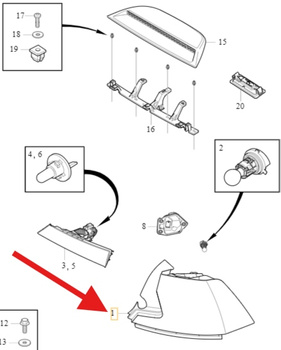 LAMPA TYLNA PRAWA VOLVO S90 2021- OE 31108926
