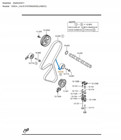 Rolka paska rozrządu - Mazda 2 DE Mazda 3 BL 5 CW_Y65012730A