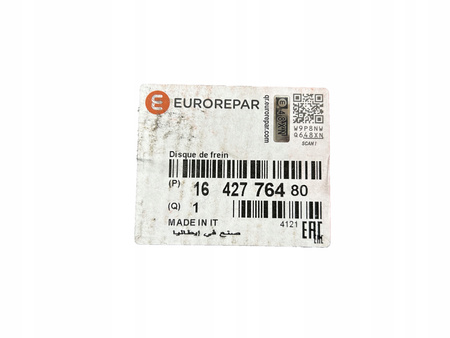 Tarcza hamulcowa 1 kpl C4 PICASSO C5 X 3008 308 5008 508 DS 4 1642776480