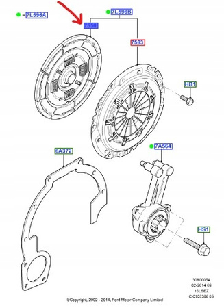 TARCZA SPRZĘGŁA FORD ESCORT PUMA FIESTA FUSION_1219398_2S61-7540-BG