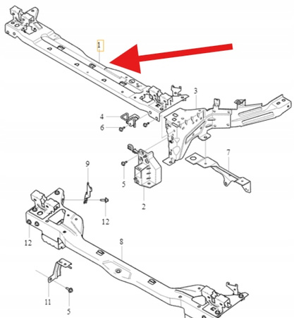 PAS PRZEDNI GÓRNY WZMOCNIENIE VOLVO XC40 EX40 2018- OE 32297098