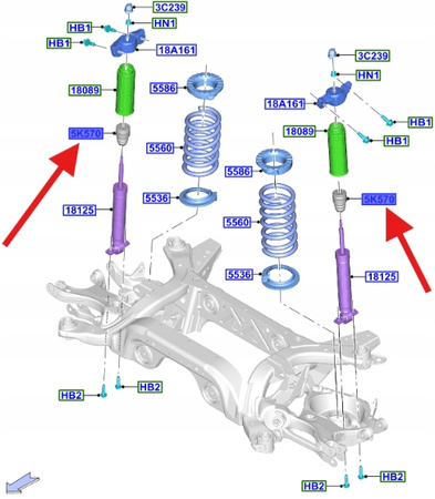 ZDERZAK ODBÓJ AMORTYZATORA TYŁ FORD MUSTANG 15- OE 5293416 _ FR3C-5K570-AA