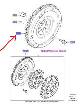 KOŁO ZAMACHOWE JEDNOMAS FORD TRANSIT Mk6 2.4 TDCI 1494003 _ 7C1Q-6375-AD