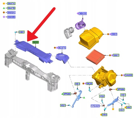 RURA POBÓR POWIETRZA 2.5L HYBRYDA FORD KUGA 2020- 2551926 _ LX61-9E635-KA