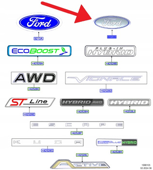 EMBLEMAT KLAPY TYŁ FORD BRONCO KUGA ESCAPE 2020- 2429091 _ LJ6B-S402A16-AB