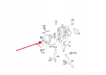 TŁUMIK SZMERÓW TURBINY DIESEL OM611 OM612 OM646 MERCEDES OE A6460980407