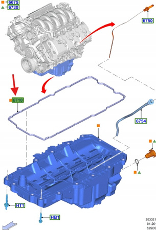 USZCZELKA MISKI OLEJOWEJ 5.0 V8 FORD MUSTANG 2015- 5311258 _ GR3E-6710-AA