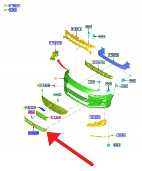 KRATKA DOLNA ZDERZAKA PRZÓD FORD FOCUS 2018- 2379806 _ JX7B-17K945-VC5UAW