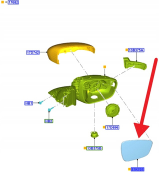 SZKŁO LUSTERKA BLIS LEWE FORD KUGA ESCAPE 2020- 2461487 _ LV4B-17T675-BB