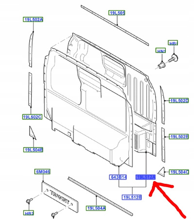 PRZEGRODA PRZEDIAŁ ŁADUNKOWY FORD TRANSIT Mk5 Mk6 _1462866_6C11-19L512-FA