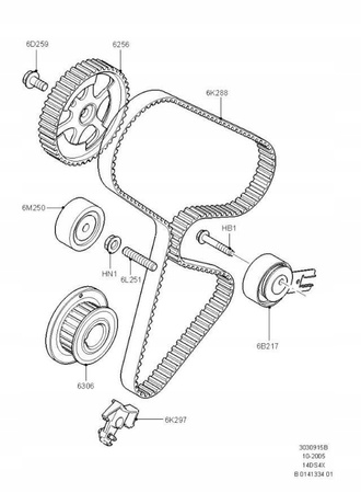 KOŁO PASOWE NAPINAJĄCE 1.4 TDCi FIESTA Mk7 Mk6_1562503_2S6Q-6B217-AE