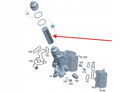 FILTR OLEJU Z USZCZELKAMI OM654 OM656 MERCEDES E W213 OE A6541801100